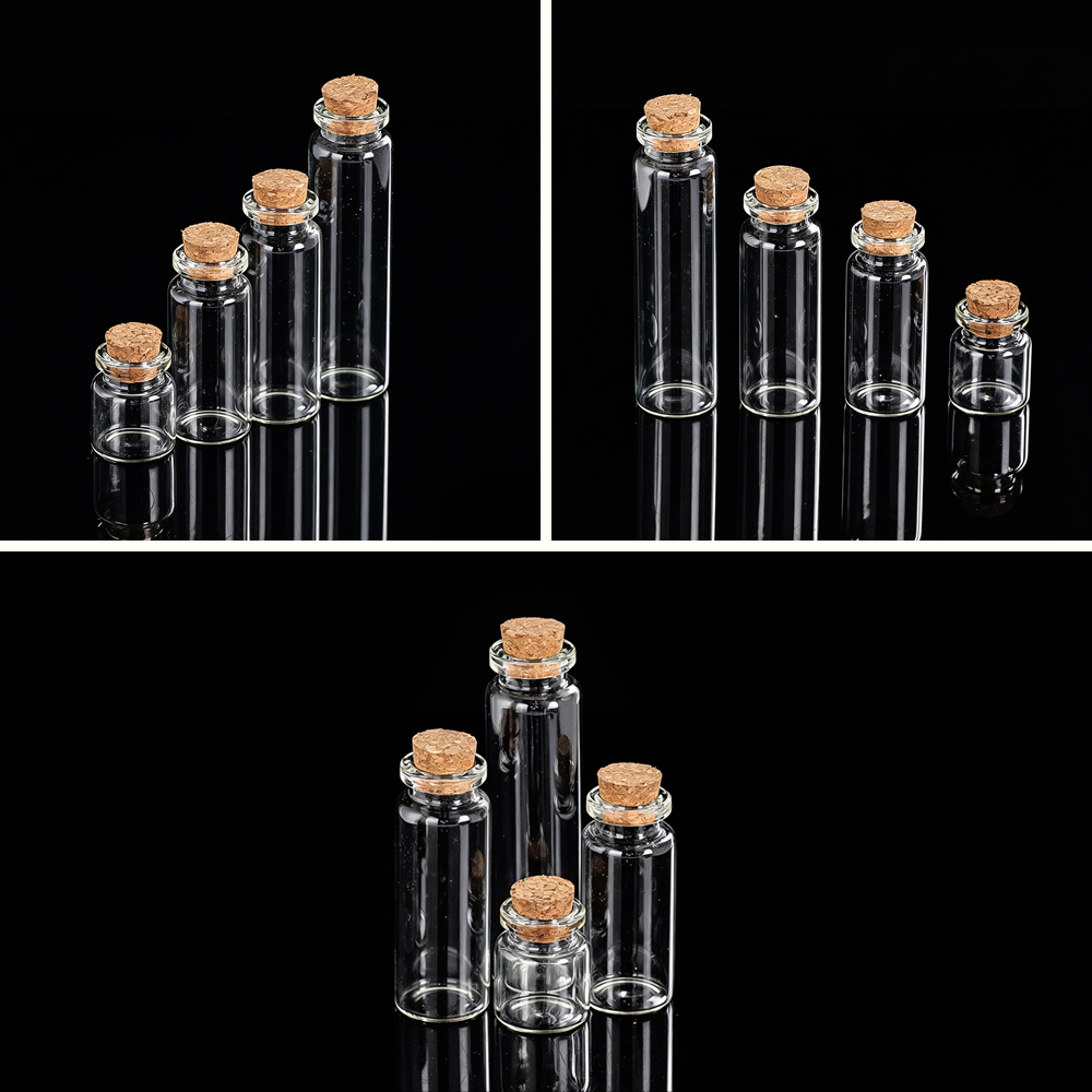 Bottle Stopper Set - ชุดขวดแก้วพร้อมจุกไม้ก๊อก ขวดข้อความในขวด ขวดใส่เครื่องเทศ ภาชนะเก็บของในครัว ภาชนะจ่ายของเหลว ของขวัญงานฝีมือ