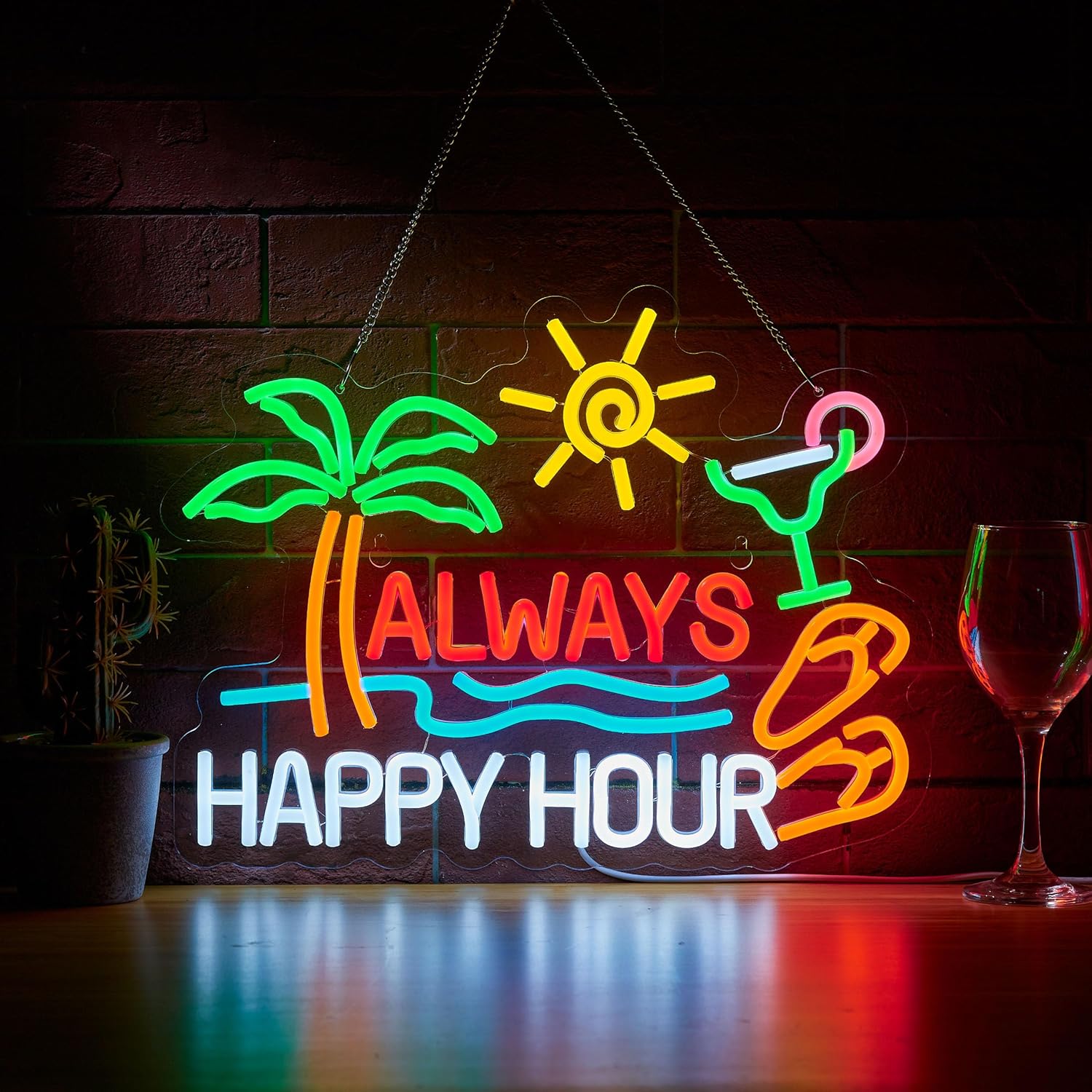 Beer & Wine Jockey Plaza Shopping - ป้ายไฟนีออน Always Happy Hour Beer Bar