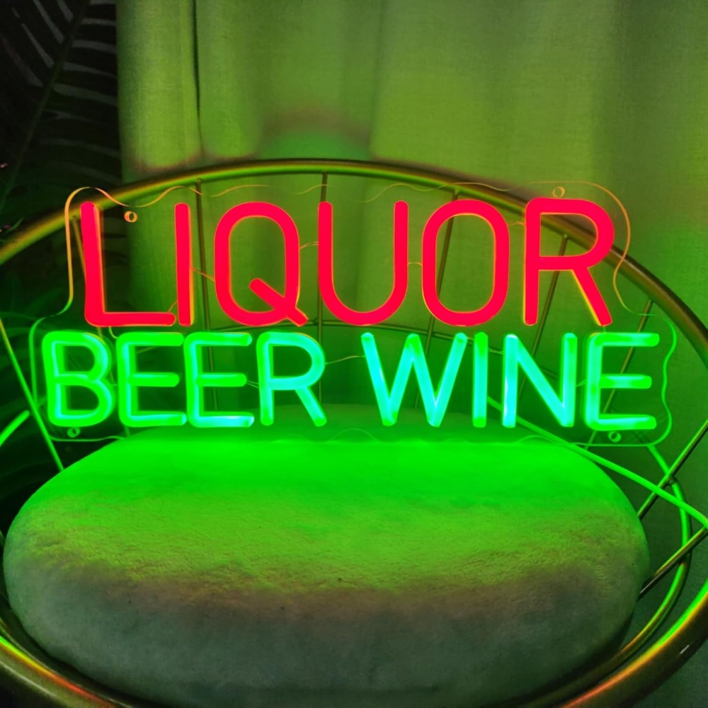 Wine Beer Store - ป้ายไฟนีออน LED สำหรับตกแต่งผนังร้านเหล้า เบียร์ ไวน์ ไฟนีออน