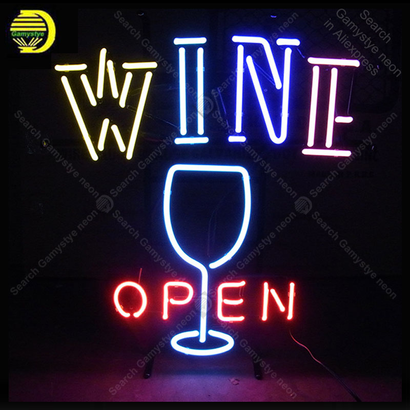 Wine Beer Store - ป้ายนีออนสําหรับไวน์เปิดและถ้วยไวน์ Neon Art Home Improvement หัตถกรรม