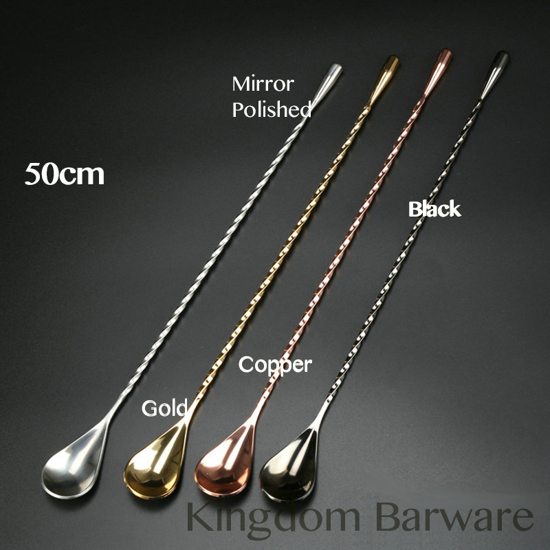 Bar Spoon Twisted - ช้อนบาร์ค็อกเทล 50 ซม. 304 สแตนเลสสตีลผสมช้อนผัดบาร์เครื่องมือ