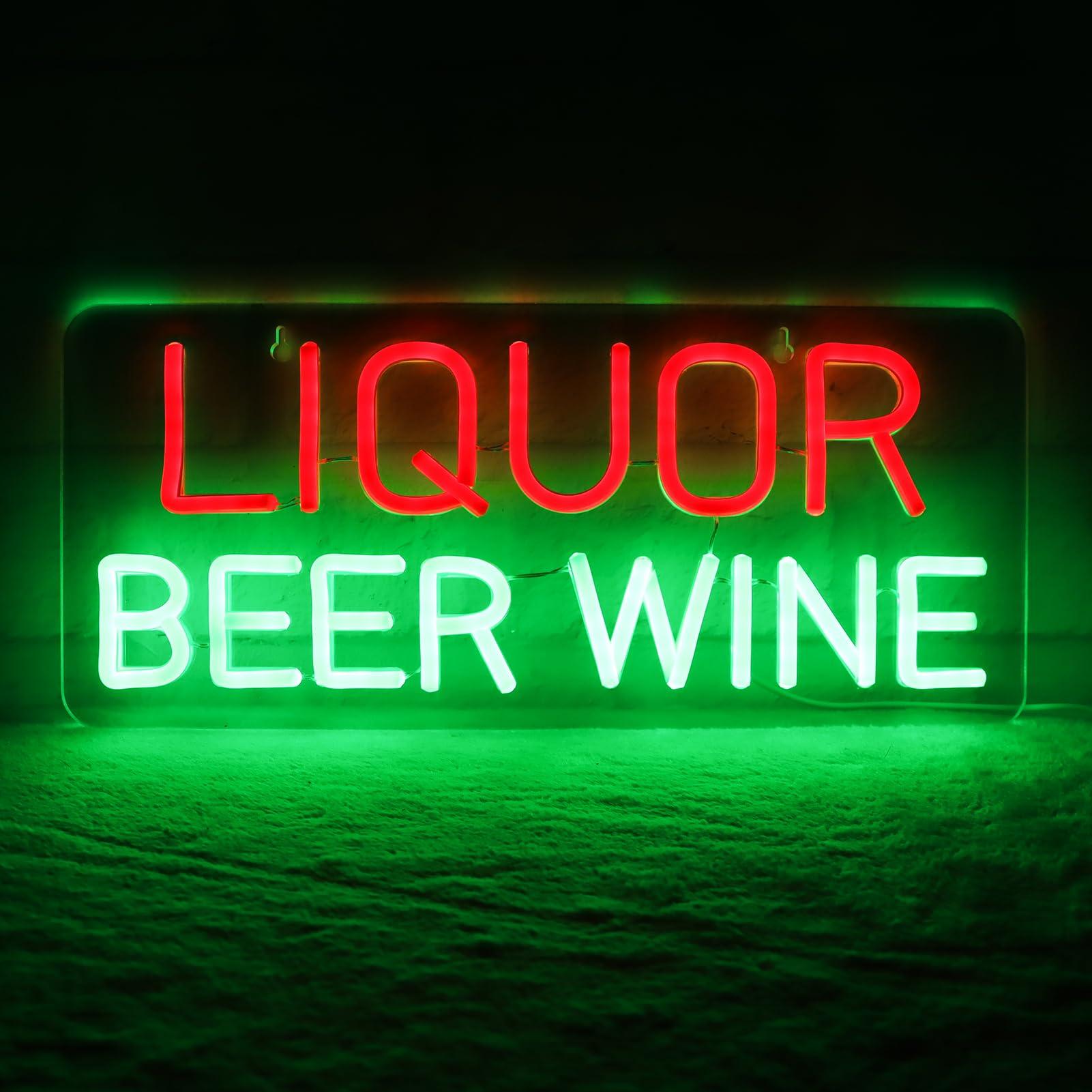 Wine Beer Store - ป้ายนีออนเหล้า เบียร์ ไวน์ สำหรับตกแต่งผนัง ป้ายไฟ LED