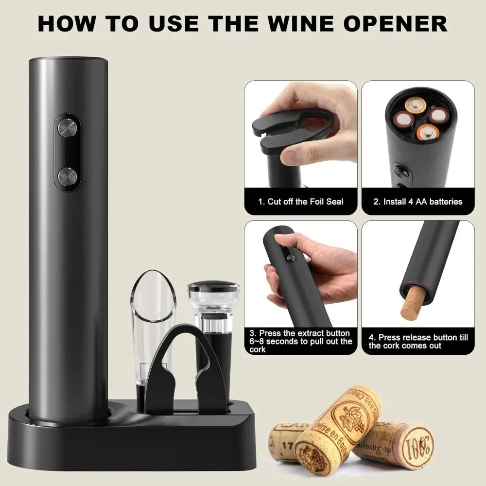 ชุดที่เปิดขวดไวน์ไฟฟ้า ที่เปิด - Bottle Stopper Set บทวิจารณ์และราคา