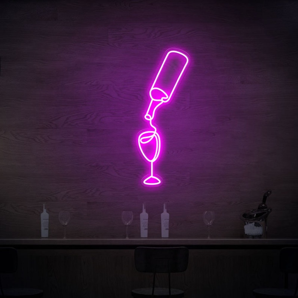 ไฟนีออนรูปขวดไวน์แบบ LED ไฟตกแ - Wine Beer Store บทวิจารณ์และราคา