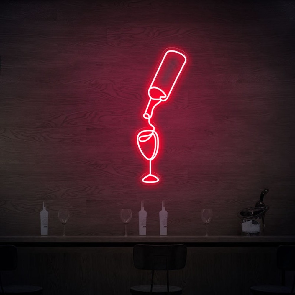 ไฟนีออนรูปขวดไวน์แบบ LED ไฟตกแ - Wine Beer Store บทวิจารณ์และราคา