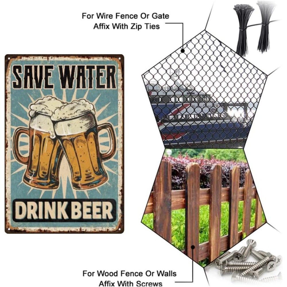 1 PC เบียร์ป้ายโลหะบาร์ป้ายดีบ - Wine Beer And Liquor บทวิจารณ์และราคา