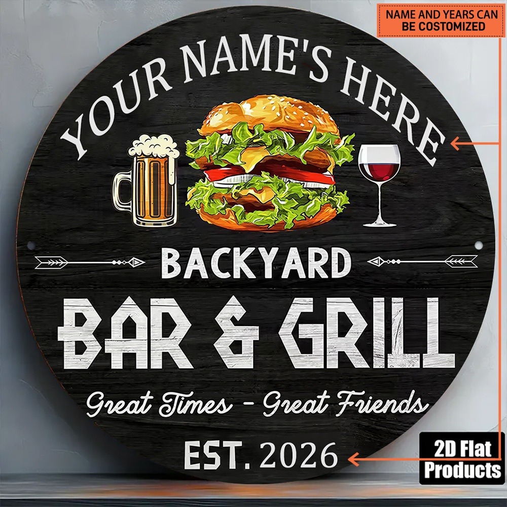 [2D แบน] ป้ายโลหะทรงกลมสำหรับต - Wine Beer Name บทวิจารณ์และราคา