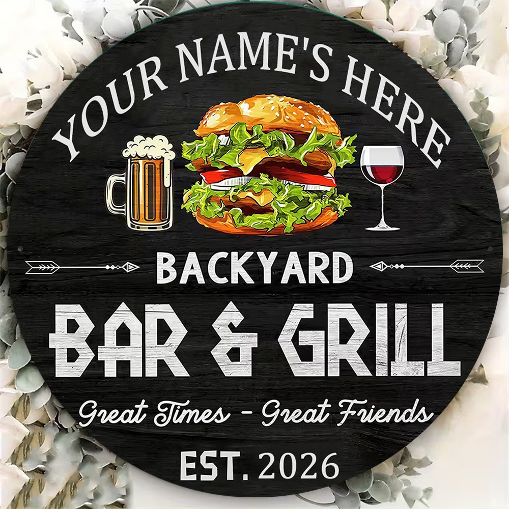 [2D แบน] ป้ายโลหะทรงกลมสำหรับต - Wine Beer Name บทวิจารณ์และราคา
