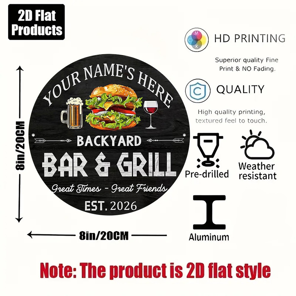 [2D แบน] ป้ายโลหะทรงกลมสำหรับต - Wine Beer Name บทวิจารณ์และราคา