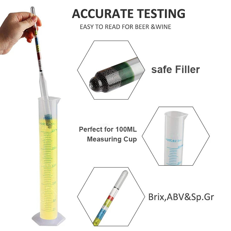 2ชิ้น/ล็อต Hydrometer Tester,T - Wine Beer And Mead บทวิจารณ์และราคา