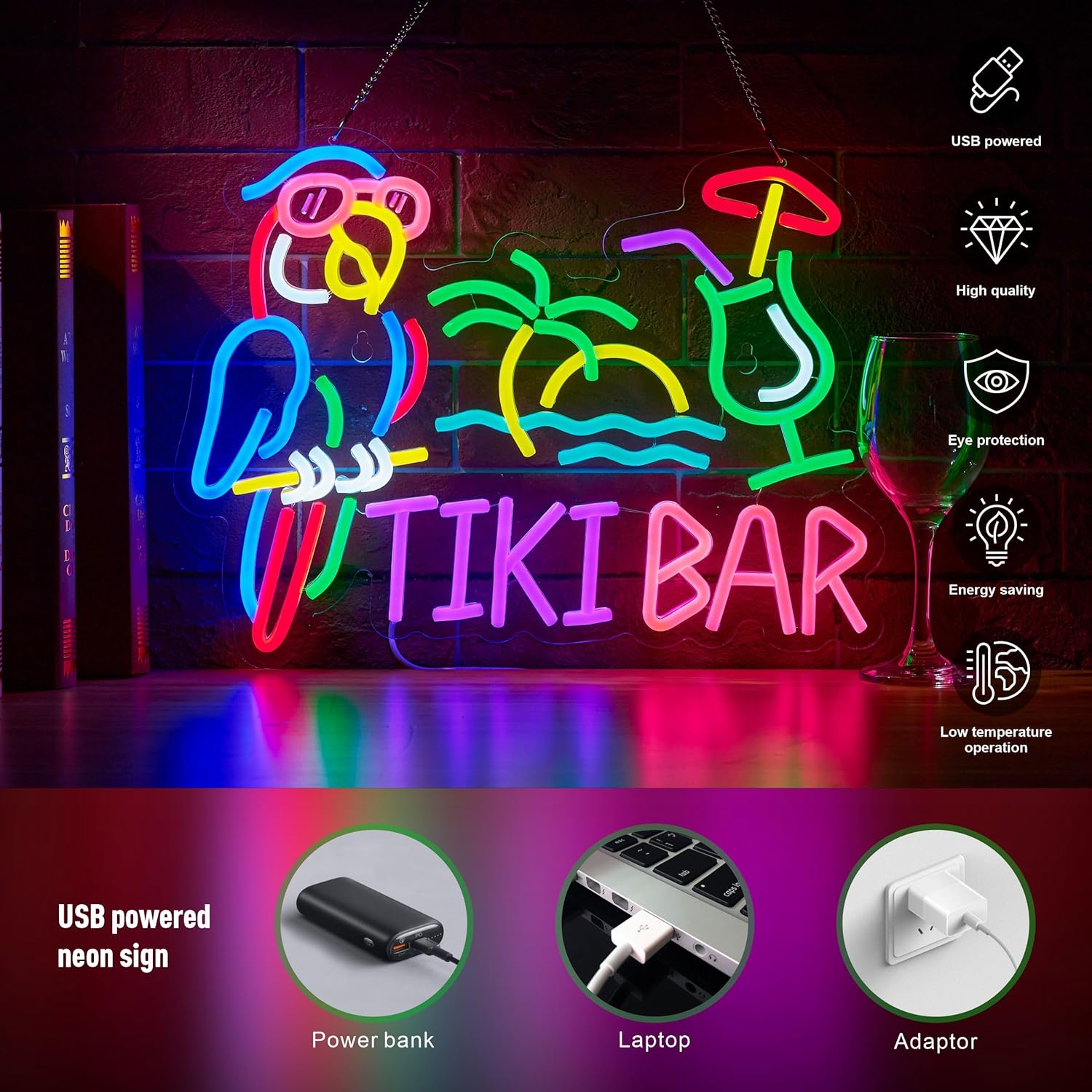 ป้ายไฟนีออนรูปต้นปาล์ม ทิกิ บา - Beer & Wine Jockey Plaza Shopping บทวิจารณ์และราคา