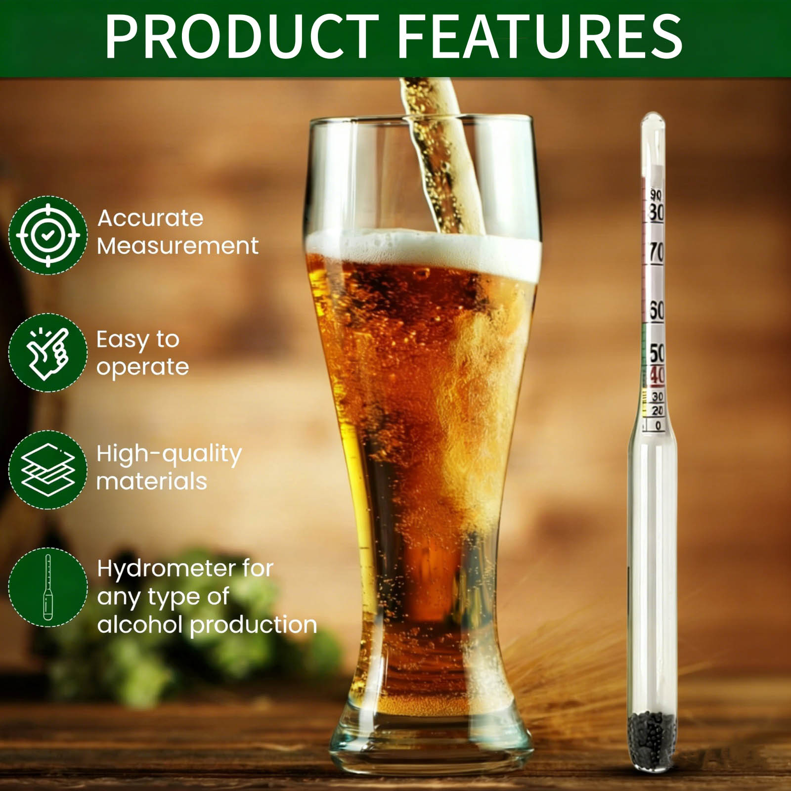 ไฮโดรมิเตอร์แก้ววัดแอลกอฮอล์ 0 - Wine Beer And Mead บทวิจารณ์และราคา