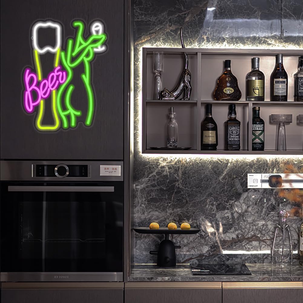 ป้ายไฟนีออนรูปทรงผู้หญิง ไฟนีอ - Wine Beer Store บทวิจารณ์และราคา