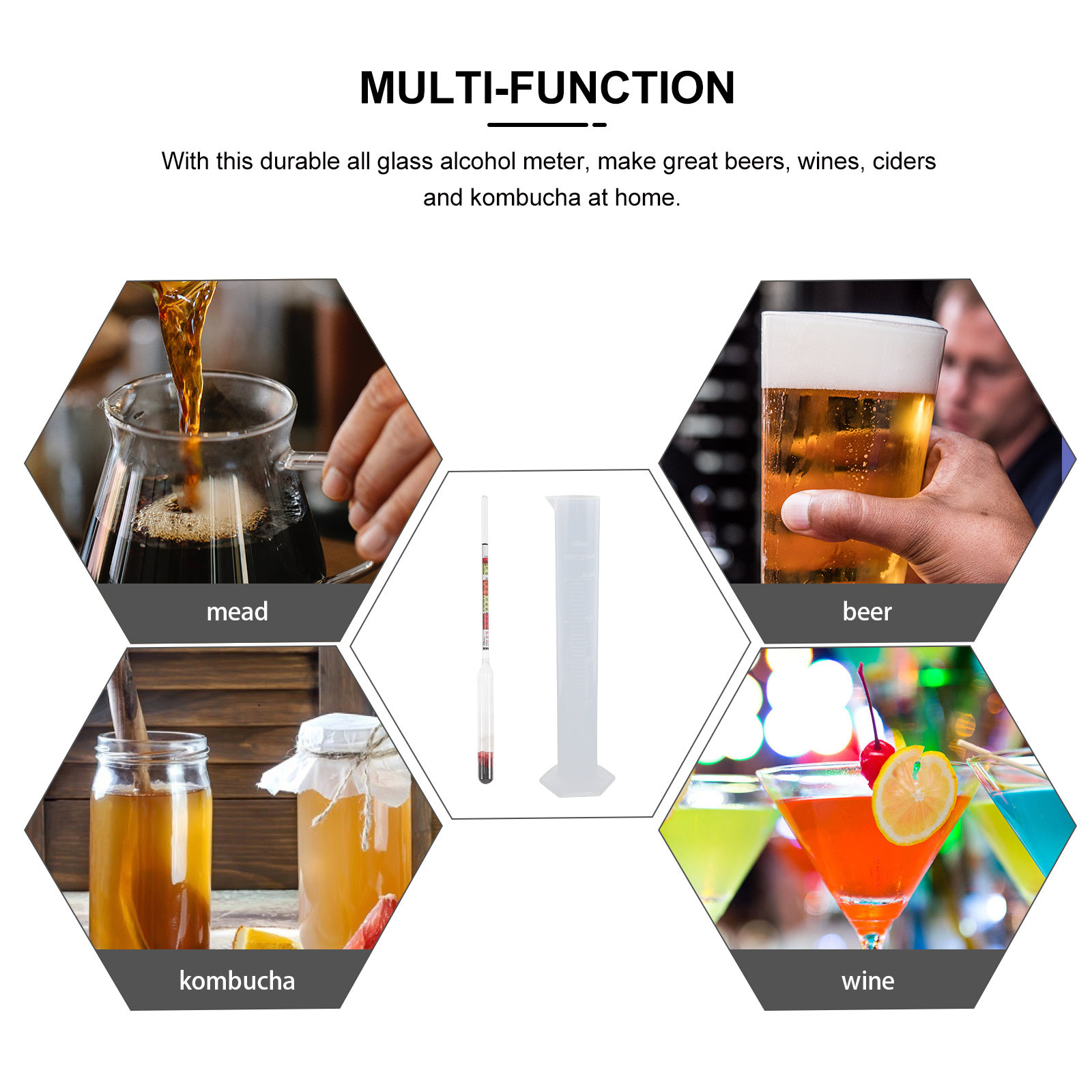 ชุดไฮโดรมิเตอร์แบบสามสเกลพร้อม - Wine Beer And Mead บทวิจารณ์และราคา
